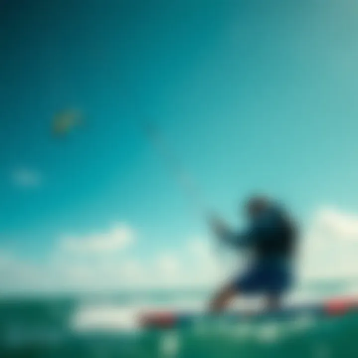 Kiteboarder Utilizing the WeatherFlow Windmeter Kiteboarder using Windmeter