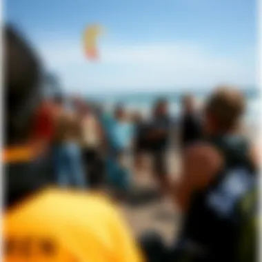 Community gathering at a kiteboarding competition