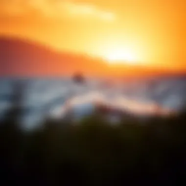 Breathtaking kiteboarding destination during sunset